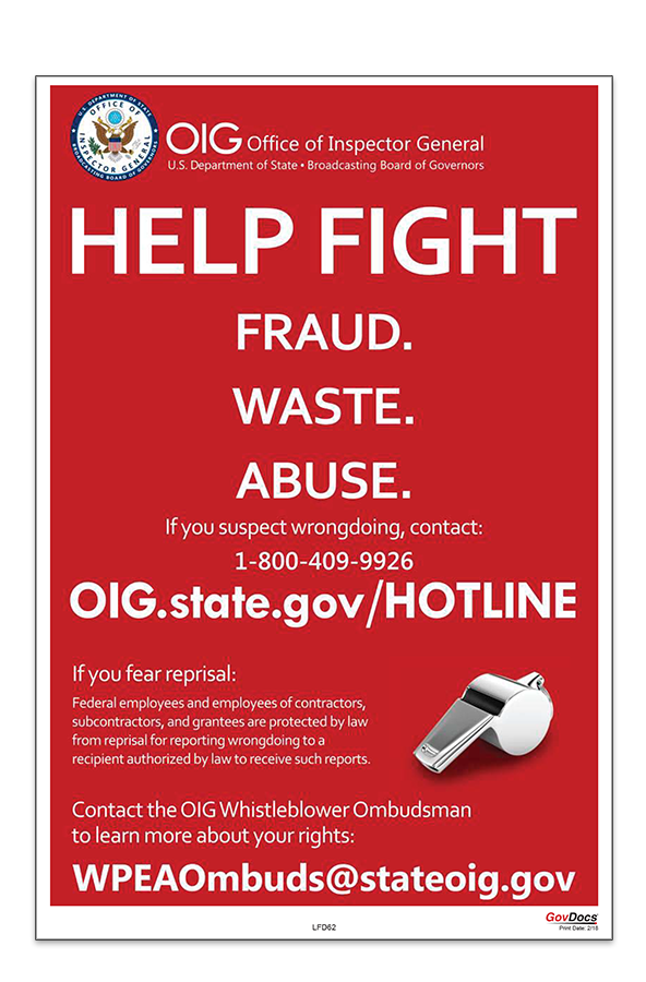 Product: Office of Inspector General Fraud Poster