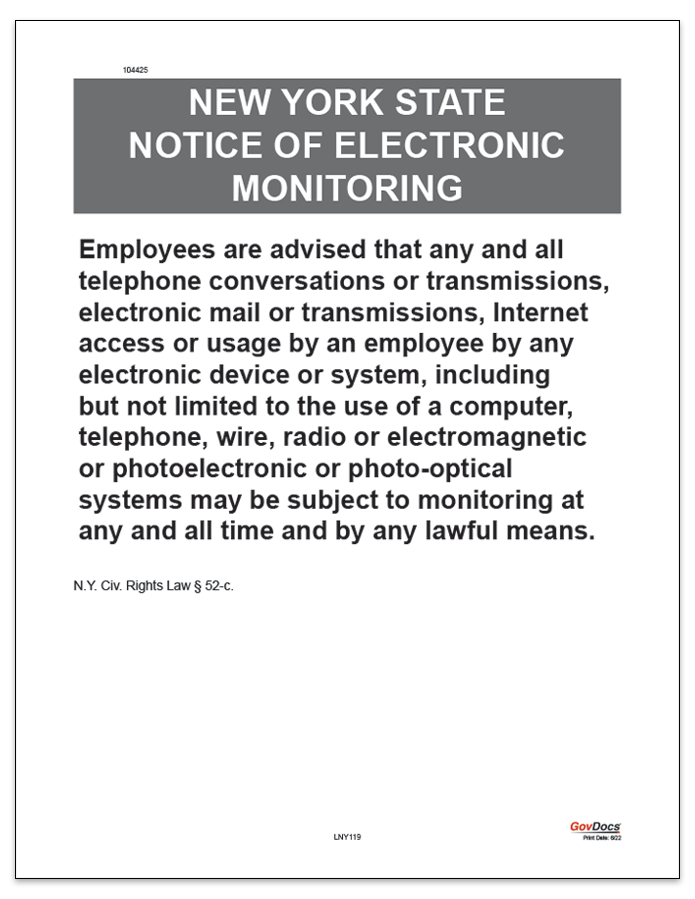 Product: New York Electronic Monitoring Poster